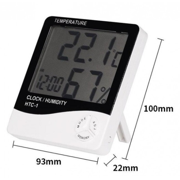Цифровой термогигрометр влагомер часы будильник метеостанция Best watch UKC HTC-1 White