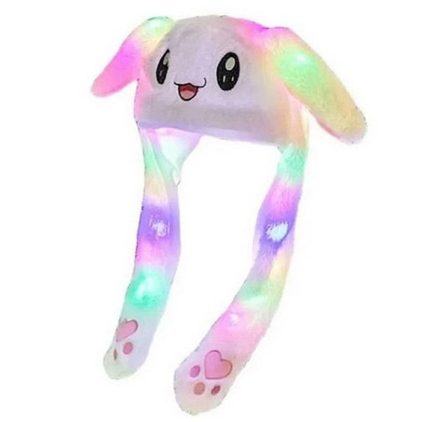 Светящаяся шапка Pikachu toys soft toys with led с двигающими ушками Белая