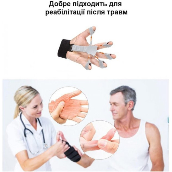 Тренажер для пальцев гитарный Hand Puller силиконовый черный 6 уровней Черный эспандер