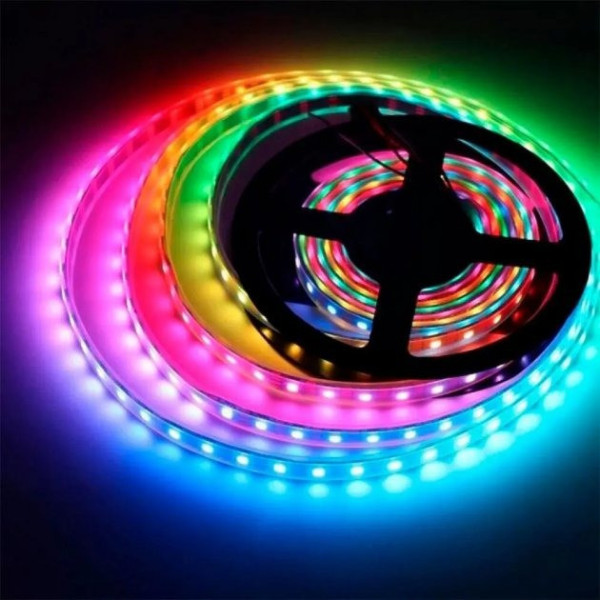 Светодиодная лента многоцветная 3528 RGB комплект 5м c пультом и блоком