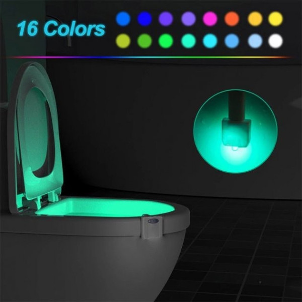 Светодиодная LED подсветка Light Bowl для унитаза с датчиком движения, 16 цветов Белый