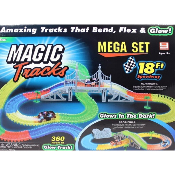 Гибкая игрушечная дорога с машинкой 360 деталей Magic Track гибкий трек