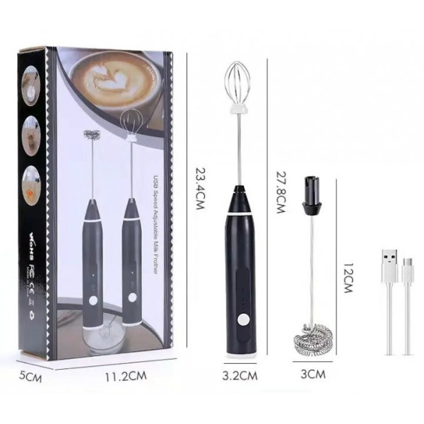 Капучинатор ручной мини миксер Milk Frother пеновзбиватель Вспениватель молока аккумуляторный USB