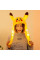 Шапка светящаяся с двигающимися ушами Пикачу Pikachu желтая