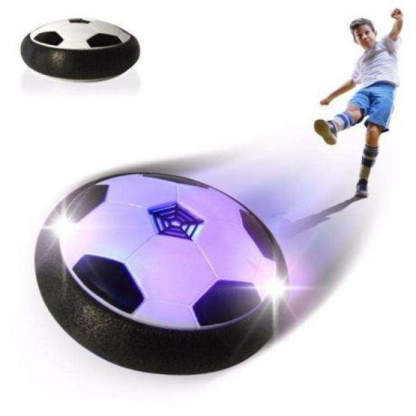 Детский футбольный мяч электрический HOVERBALL для дома с подсветкой Black
