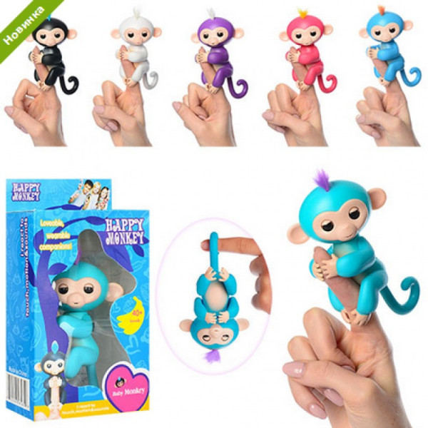 Ручная интерактивная обезьянка Happy Monkey Fingerling на палец