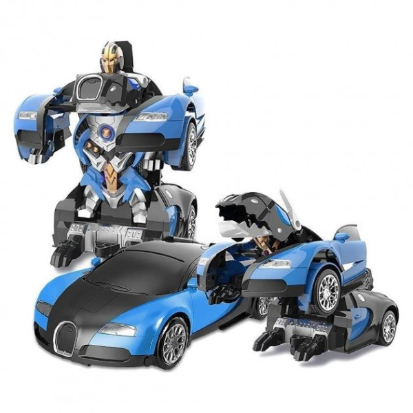 Авто Трансформер Bugatti Robot Car Size 1:18 Синяя, красная машинка с пультом