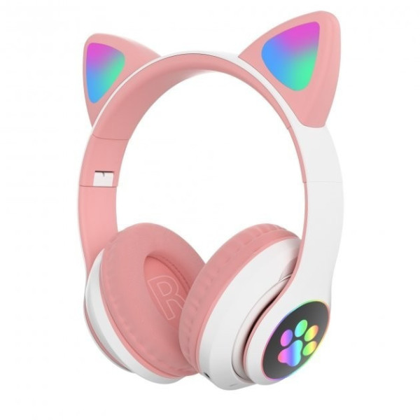 Беспроводные детские Bluetooth наушники с кошачьими ушками и подсветкой Cat VZV-23M