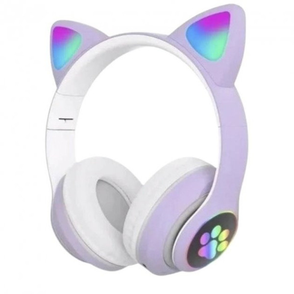 Беспроводные детские Bluetooth наушники с кошачьими ушками и подсветкой Cat VZV-23M