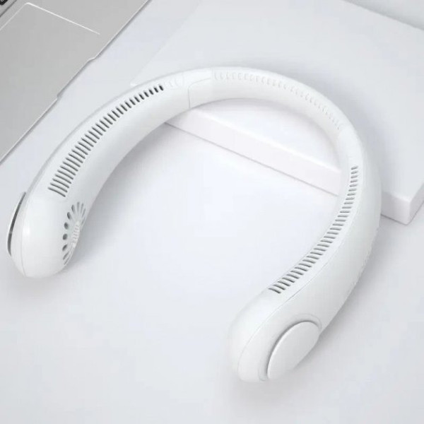 Переносний вентилятор на шию NECK COOLER з акумулятором Белый