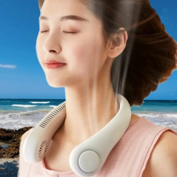 Переносний вентилятор на шию NECK COOLER з акумулятором Белый