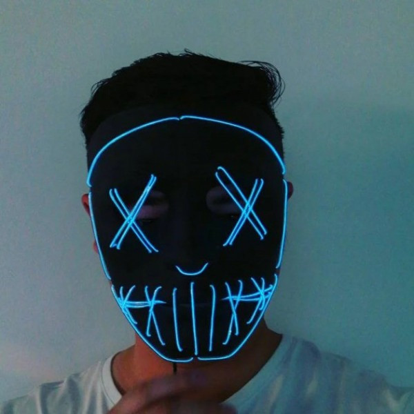 Неоновая маска Purge Mask Судная ночь ABC для карнавала