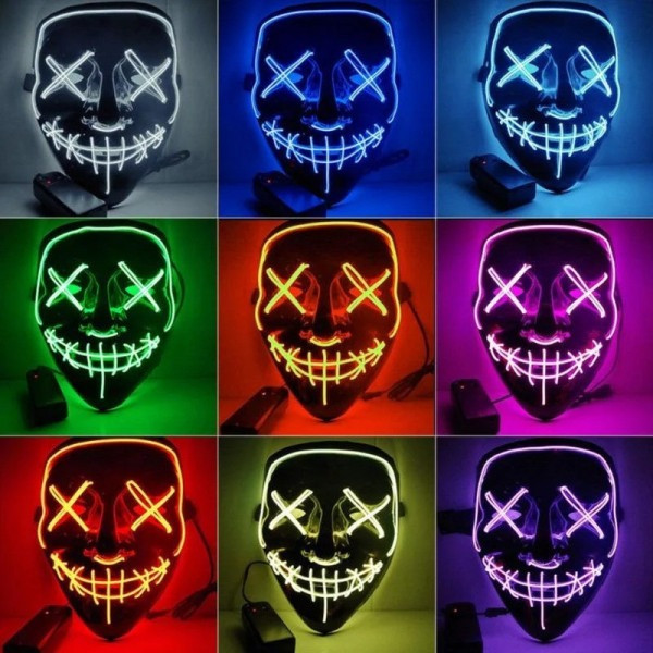 Неоновая маска Purge Mask Судная ночь ABC для карнавала