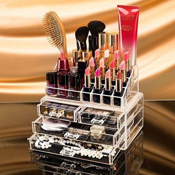 Органайзер для косметики 4 ящика акриловый прозрачный двухуровневый Cosmetic storage box