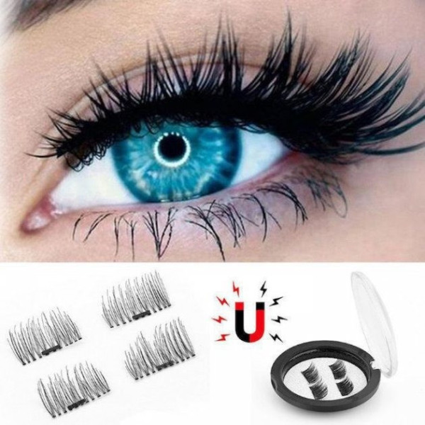 Черные ресницы на магнитах Magnetic Eyelashes в косметичке 2 пары