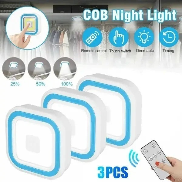 Светильники LED с пультом и таймером LED light with Remote Control Set комплект 3 шт