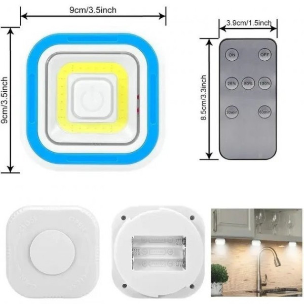 Светильники LED с пультом и таймером LED light with Remote Control Set комплект 3 шт