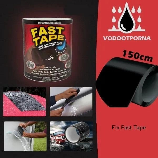 Водонепроницаемая изоляционная клейкая лента скотч 10х150 см Фаст тейп Fast Tape