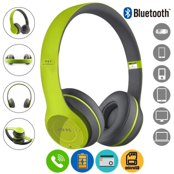 Беспроводные Bluetooth Наушники складные microSD MDR P47