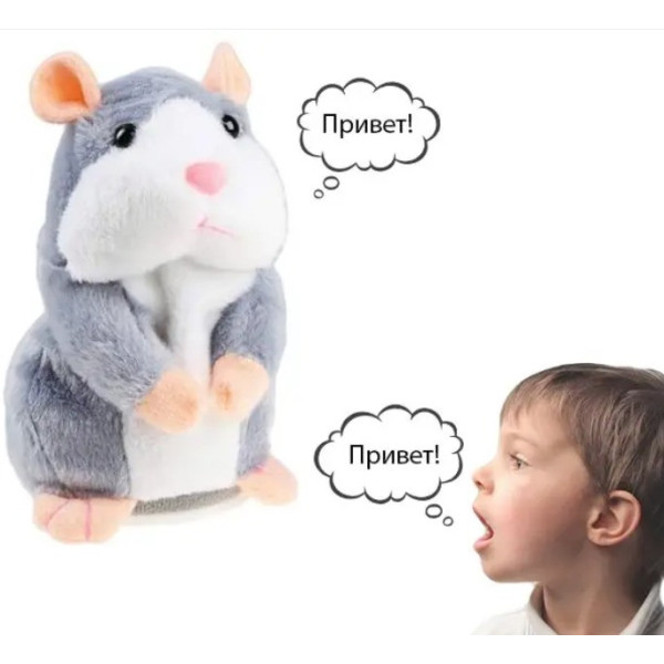 Говорящий  хомяк повторюшка Woody Time на батарейках для детей
