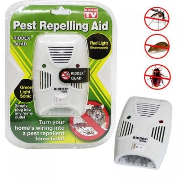 Ультразвуковой отпугиватель мышей насекомых грызунов Riddex Quad Pest Repelling Aid