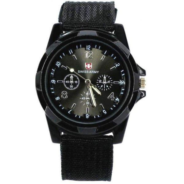 Наручные кварцевые часы Swiss Army Watch армейские Black