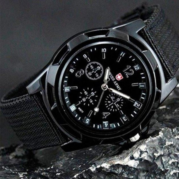 Наручные кварцевые часы Swiss Army Watch армейские Black