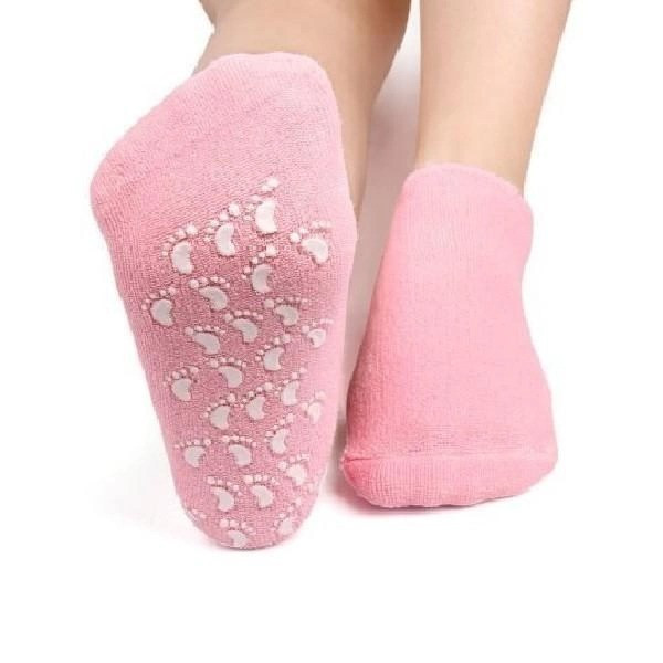 Увлажняющие гелевые носочки SPA Gel Socks для смягчения кожи стоп Розовые