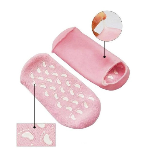 Увлажняющие гелевые носочки SPA Gel Socks для смягчения кожи стоп Розовые