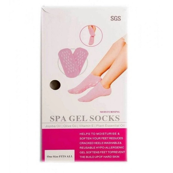 Увлажняющие гелевые носочки SPA Gel Socks для смягчения кожи стоп Розовые