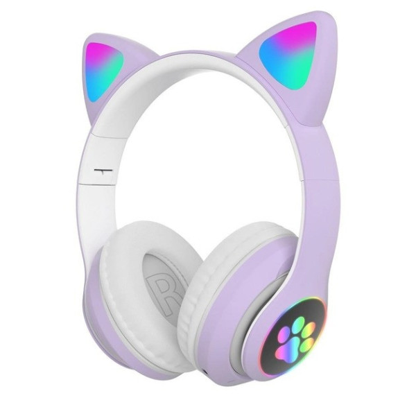 Детские Беспроводные LED наушники с кошачьими ушками CAT STN-28 LX-553