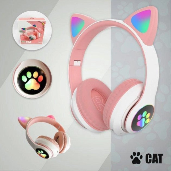 Детские Беспроводные LED наушники с кошачьими ушками CAT STN-28 LX-553