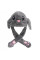 Светящаяся шапка Серый зайчик с подвижными ушками Pikachu Toys Grey