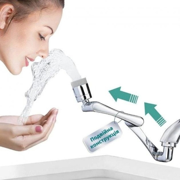 Насадка паэратор на кран Faucet Splash Head пластик с поворотом на 1080° и двумя режимами