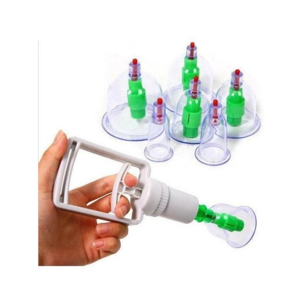 Вакуумные массажные антицеллюлитные банки Pull Out a Vacuum Apparatus 12 шт с насосом для домашней терапии