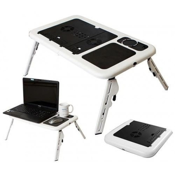Столик подставка с охлаждением для ноутбука 2 USB E-Table LD-09 Белый