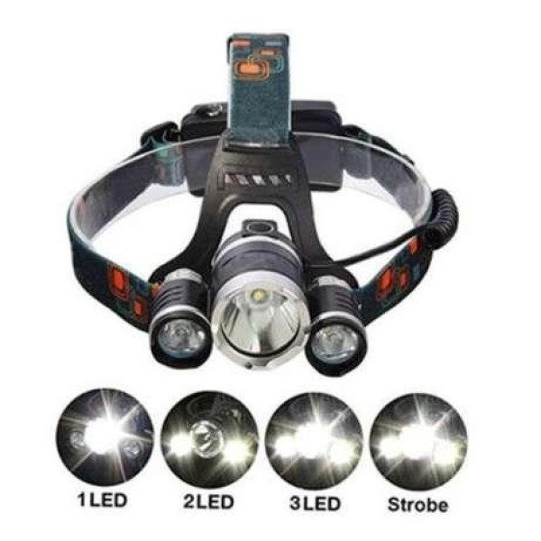 Мощный еалобный фонарь Bailong RJ-3000 Cree T6+2Q5 с тремя светодиодами