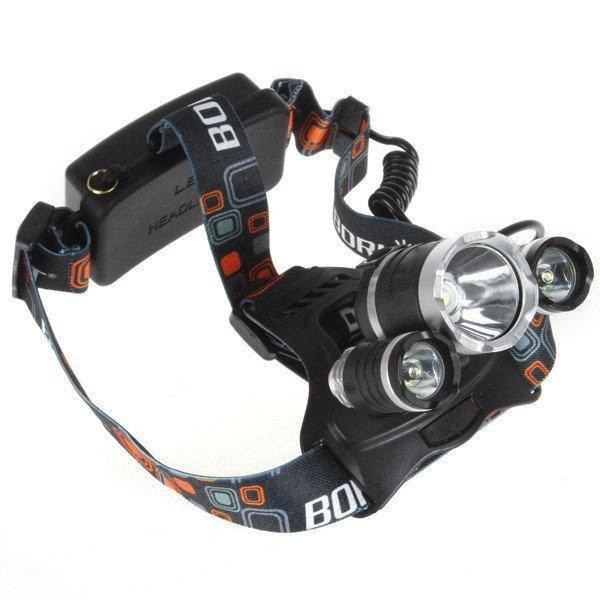 Мощный еалобный фонарь Bailong RJ-3000 Cree T6+2Q5 с тремя светодиодами