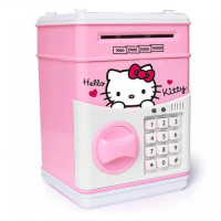 Детский сейф-копилка с купюроприемником и кодовым замком для денег Hello Kitty Розовый
