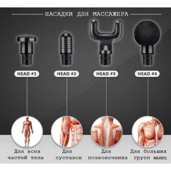 Портативный ручной вибромассажер для мышц тела  Fascial Gun HF-280 массажер для тела