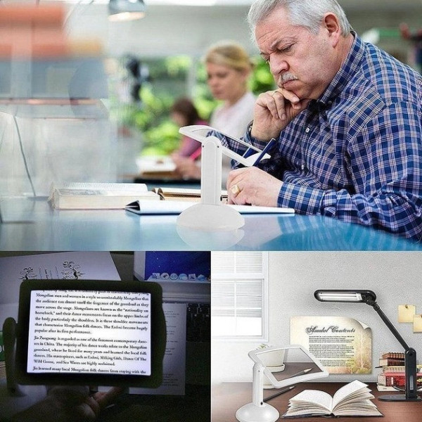 Настольная лампа лупа Reading Brighter Viewer с подсветкой Белая