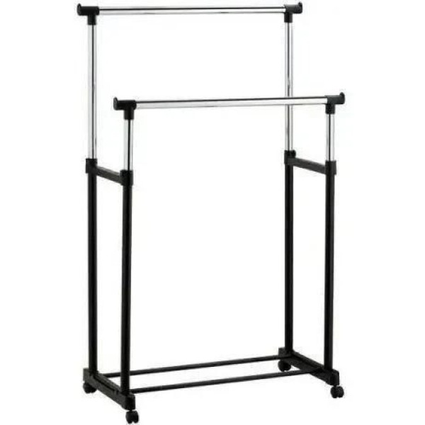 Двойная стойка, телескопическая вешалка для одежды напольная Double Pole Clothers Horse