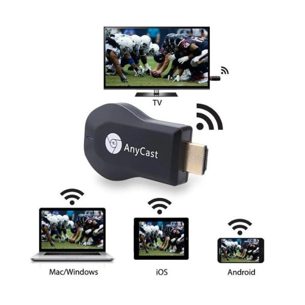 Медиаплеер ресивер трансмиттер беспроводной HDMI для ТВ Any Cast M2 PLUS передатчик с телефона на ТВ Wi-Fi