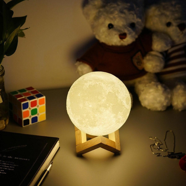 Ночник 3D Луна Светильник 5 режимов 5 цветов 3D Moon Touch USB аккумуляторная