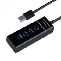 Разветвитель USB 3.0 хаб 4 порта Memos с кнопками on off с 4 портами зарядки и синхронизации