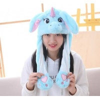 Светящаяся шапка Единорог Pikachu toys soft toys with led с двигающими ушками