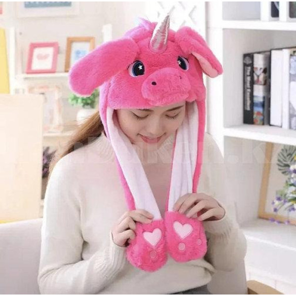 Светящаяся шапка Единорог Pikachu toys soft toys with led с двигающими ушками