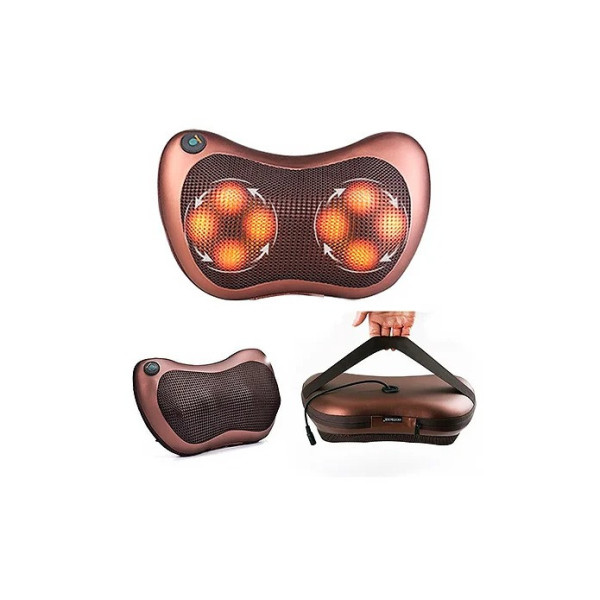 Массажная роликовая подушка с подогревом для спины и шеи Massage Pillow GHM 8028