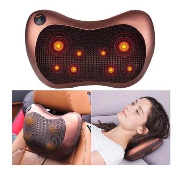 Массажная роликовая подушка с подогревом для спины и шеи Massage Pillow GHM 8028