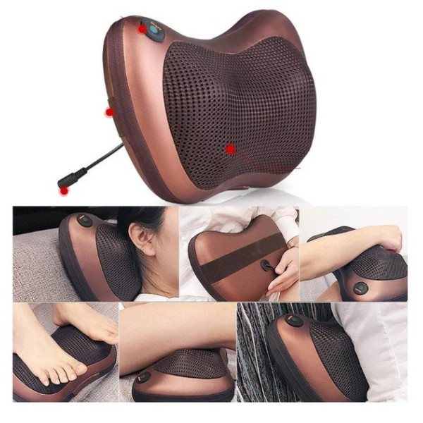 Массажная роликовая подушка с подогревом для спины и шеи Massage Pillow GHM 8028